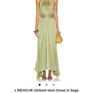 Elliatt Sage Green Halter Maxi Dress